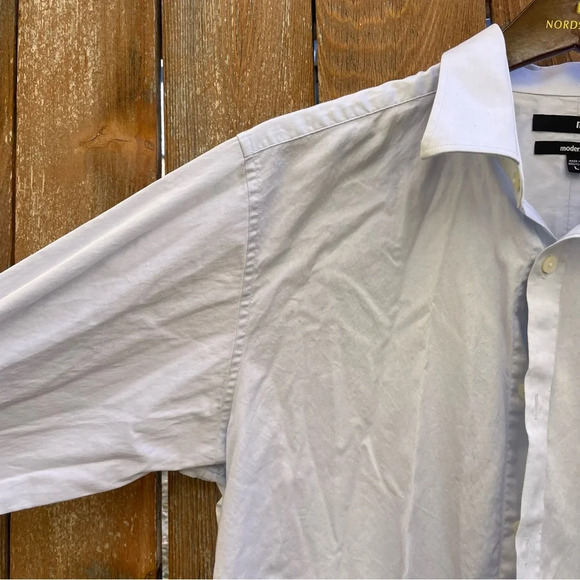 Murano Men’s Modern Comfort Pale Gray Button Down Dress Shirt Size Large - Picture 6 of 11